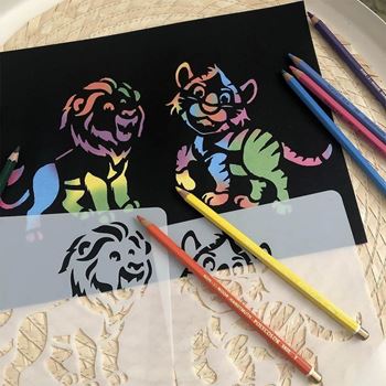 Obrázek Šablony zvířátek na malování 15x15 cm 12 ks