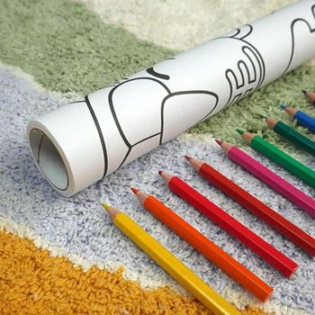 Obrázek z Lepitelné omalovánky v roli 3 m + pastelky - zvířátka 