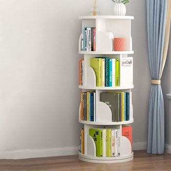 Obrázek Otočná knihovna se 4 patry - bílá