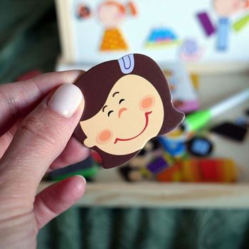 Obrázek z Dřevěná magnetická tabulka - postavičky  