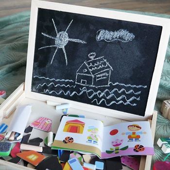 Obrázek z Dřevěná magnetická tabulka - postavičky  
