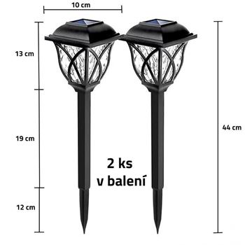 Obrázek z 2 ks LED solární lampa na zahradu 