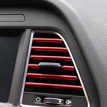 Obrázek Dekorační lišty na ventilační mřížku auta 10 ks - červená