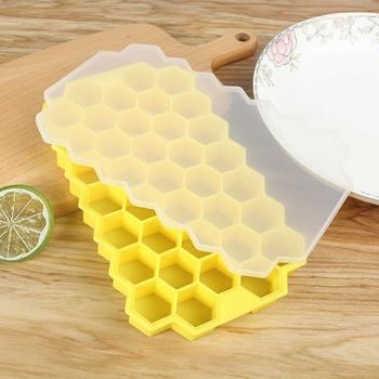 Obrázek Forma na led s víčkem - včelí plástev