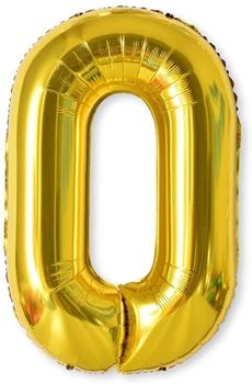 Obrázek Maxi balónek 100 cm zlatý - číslo 0