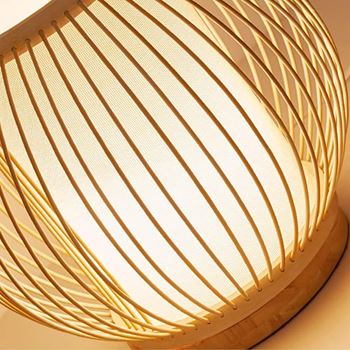 Obrázek z Bambusová stolní lampa s LED žárovkou 