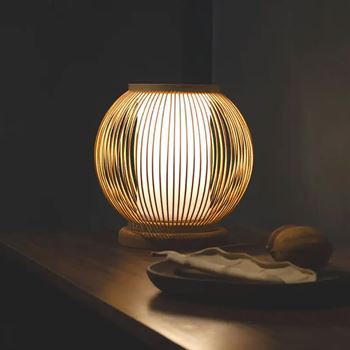 Obrázek Bambusová stolní lampa s LED žárovkou