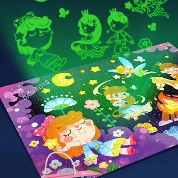 Obrázek Dětské puzzle svítící ve tmě 96 dílků - princezny