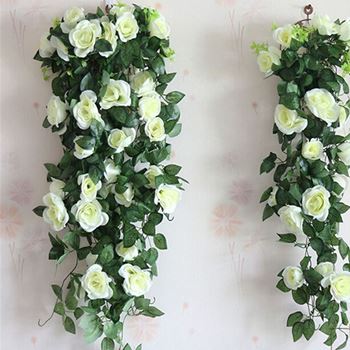 Obrázek z Umělá převislá květina 90 cm - bílá 