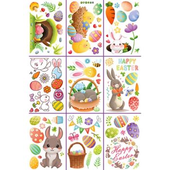 Obrázek Velká sada velikonočních samolepek na okno 9 archů