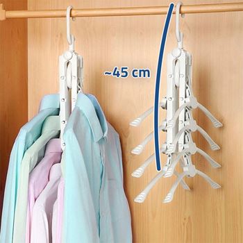 Obrázek z Multifunkční úsporný věšák do skříně s 8 ramínky 