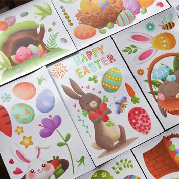 Obrázek z Velká sada velikonočních samolepek na okno 9 archů 