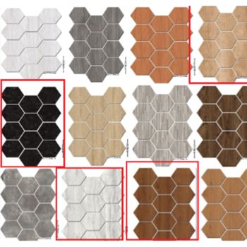 Obrázek z Tapeta hexagon 10 ks - tmavé dřevo 