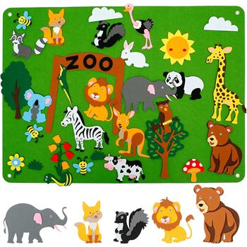 Obrázek Plstěná výuková deska pro děti  - zoo