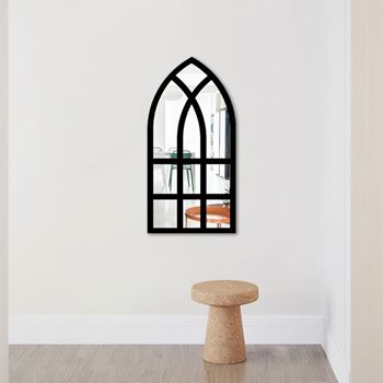 Obrázek Nástěnné nalepovací zrcadlo ve tvaru okna 44x22 cm