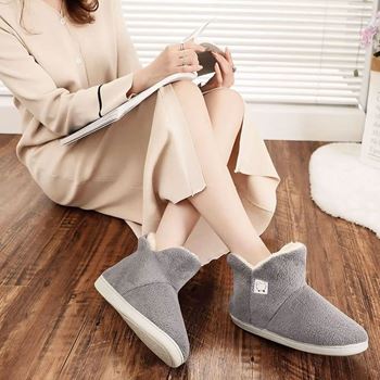 Obrázek z Vysoké zateplené papuče s kožíškem - 37-39 