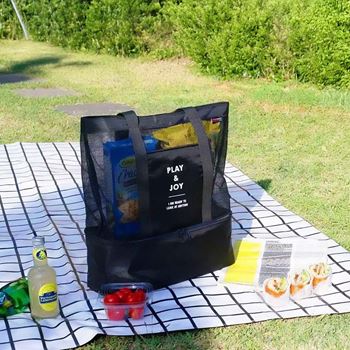 Obrázek z Plážová taška s termo přihrádkou - černá 