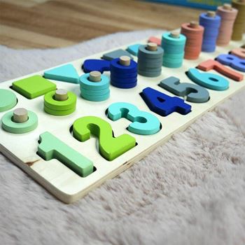 Obrázek z Dřevěná vkládačka - čísla, tvary, počítání 