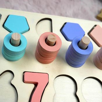 Obrázek z Dřevěná vkládačka - čísla, tvary, počítání 