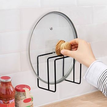 Obrázek z Nalepovací držák na prkénka a pokličky, 2 přihrádky 