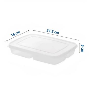 Obrázek z Dělená dóza na potraviny se 4 oddíly + víčko 