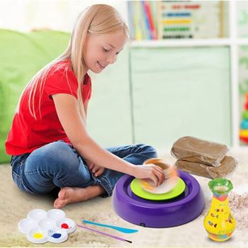 Obrázek z Dětský hrnčířský kruh – kreativní sada s hlínou a barvami 