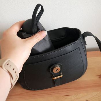 Obrázek Mini skládací deštník s pouzdrem - černý
