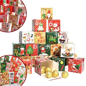 Obrázek Adventní kalendář - plnitelné krabičky 24 ks