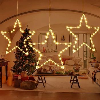 Obrázek z Vánoční LED kovová hvězda 