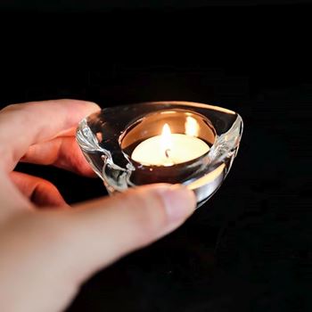 Obrázek z Skleněný svícen na čajovou svíčku 