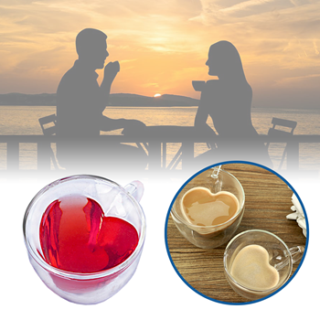 Obrázek Skleněný hrnek s dvojitou stěnou - srdíčko