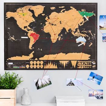 Obrázek Stírací mapa světa deluxe - černá