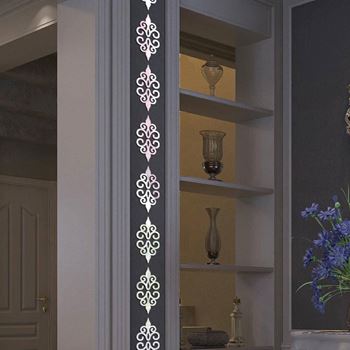 Obrázek z Zrcadlové samolepky ornamenty 10 ks - stříbrné 