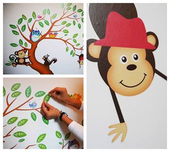 Obrázek z Dětské samolepky na zeď - zvířátka 