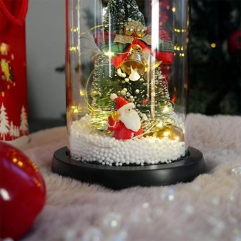 Obrázek z Svítící vánoční stromeček ve skleněné váze v dárkovém balení 