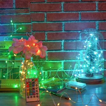 Obrázek Světelný řetěz s dálkovým ovladačem, barevné/teplé/studené světlo, 5 m