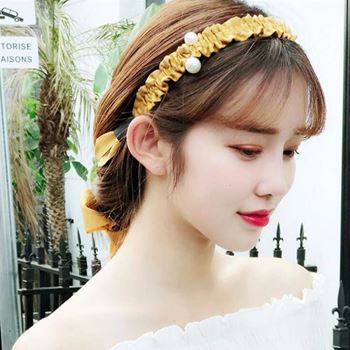 Obrázek z Čelenka se stuhou - hořčicová 