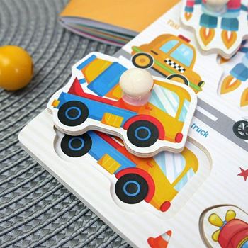 Obrázek z Dřevěná vkládačka pro děti - dopravní prostředky 