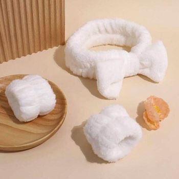 Obrázek z Kosmetická čelenka a náramky na mytí obličeje 