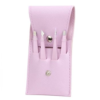 Obrázek Sada pinzet 4 ks v pouzdru - růžová