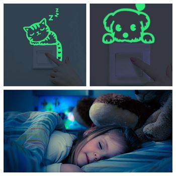 Obrázek z Svítící nálepky nad vypínač - kočička 