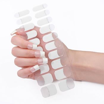Obrázek z Elegantní samolepky na nehty - francouzská manikúra - bílá  