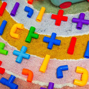 Obrázek z Vozík se stavebnicí pro děti 