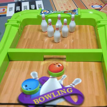 Obrázek Sada sportovních stolních her 6v1 - fotbal, basketbal, curling, závody, kuželky, bowling