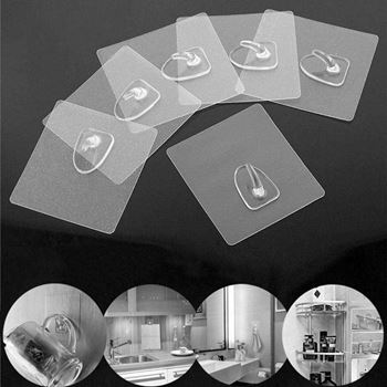 Obrázek z 10 ks přilnavých háčků bez vrtání  