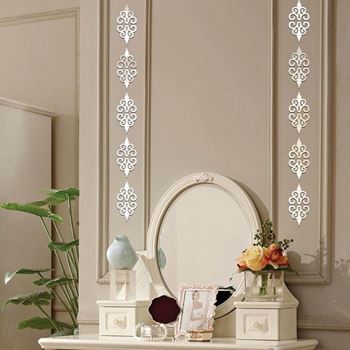 Obrázek Zrcadlové samolepky ornamenty 10 ks - stříbrné