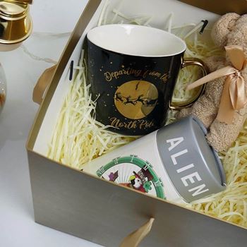 Obrázek z Dárková krabička 22 cm - zlatá 