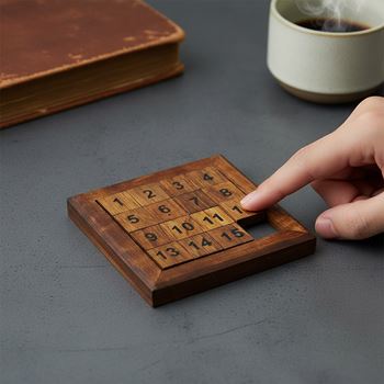 Obrázek z Dřevěný posuvný hlavolam s čísly 