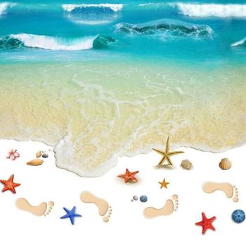 Obrázek 3D samolepky na podlahu - pláž