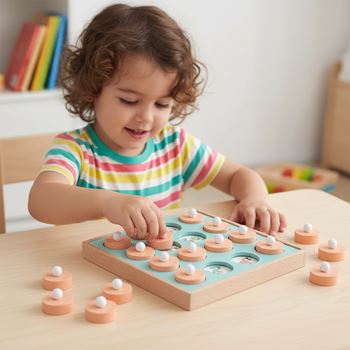 Obrázek z Dřevěná paměťová hra s vyměnitelnými obrázky 